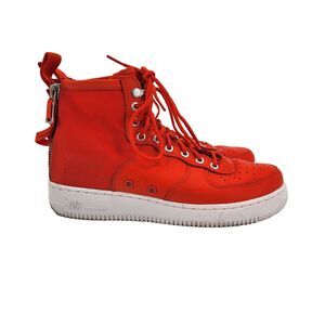 Nike SF Air Force 1 Mid Shoes Mens Size 8.5 Athletic Orange White
